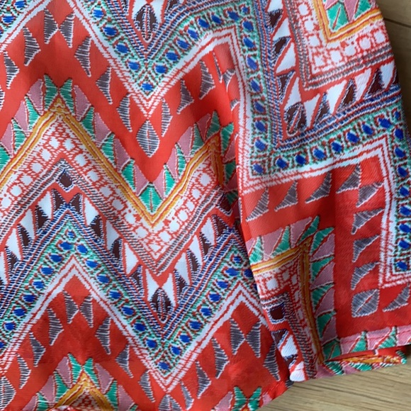 Orange Patterned Flowy Tank - Picture 2 of 2